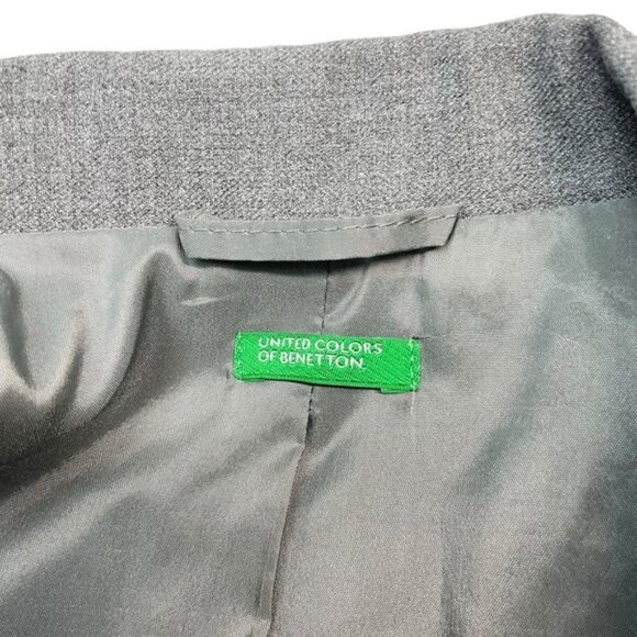UNITED COLORS OF BENETTON 3 Button Blazer Sz XXS Gray - Picture 4 of 6